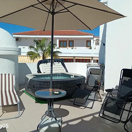 Penthouse Con Vistas Al Mar, Terraza, Jacuzzi Y Piscina En Playa Fañabé